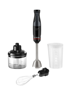 Bosch Series 4 ErgoMaster Pressure Controlled 2-in-1 Hand Blender with Chopper, Black, Black