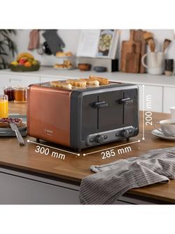 Bosch DesignLine Plus 4 Slice Toaster, Copper - view 2, Copper