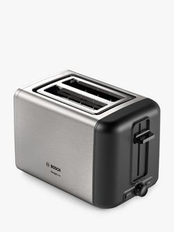 Bosch DesignLine 2 Slice Toaster, Stainless Steel, Stainless Steel