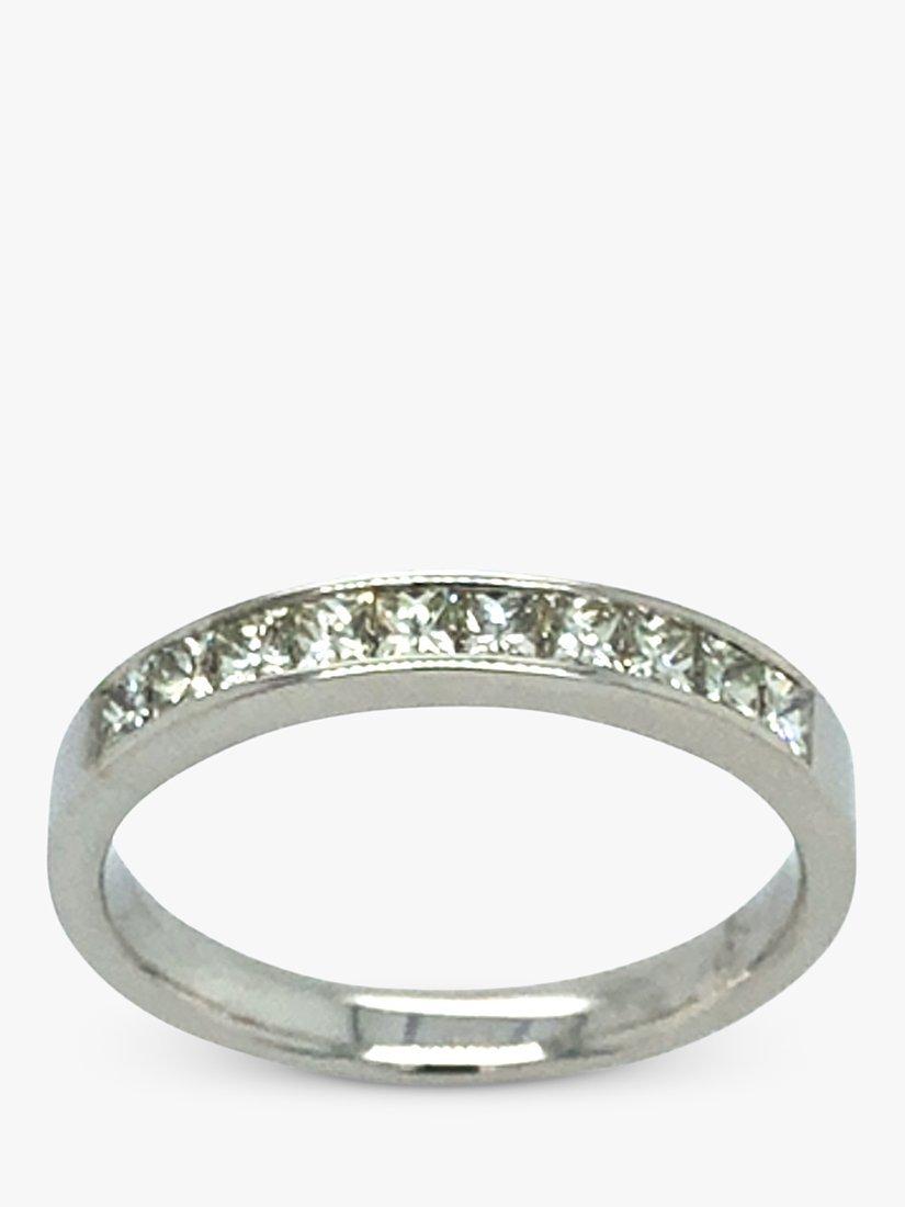 Vintage Fine Jewellery Pre-Loved 18ct White Gold Channel Set Diamond Half Eternity Ring