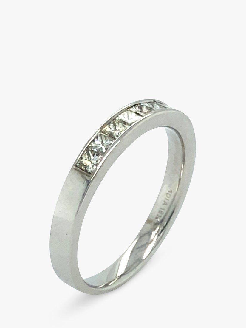 Vintage Fine Jewellery Pre-Loved 18ct White Gold Channel Set Diamond Half Eternity Ring
