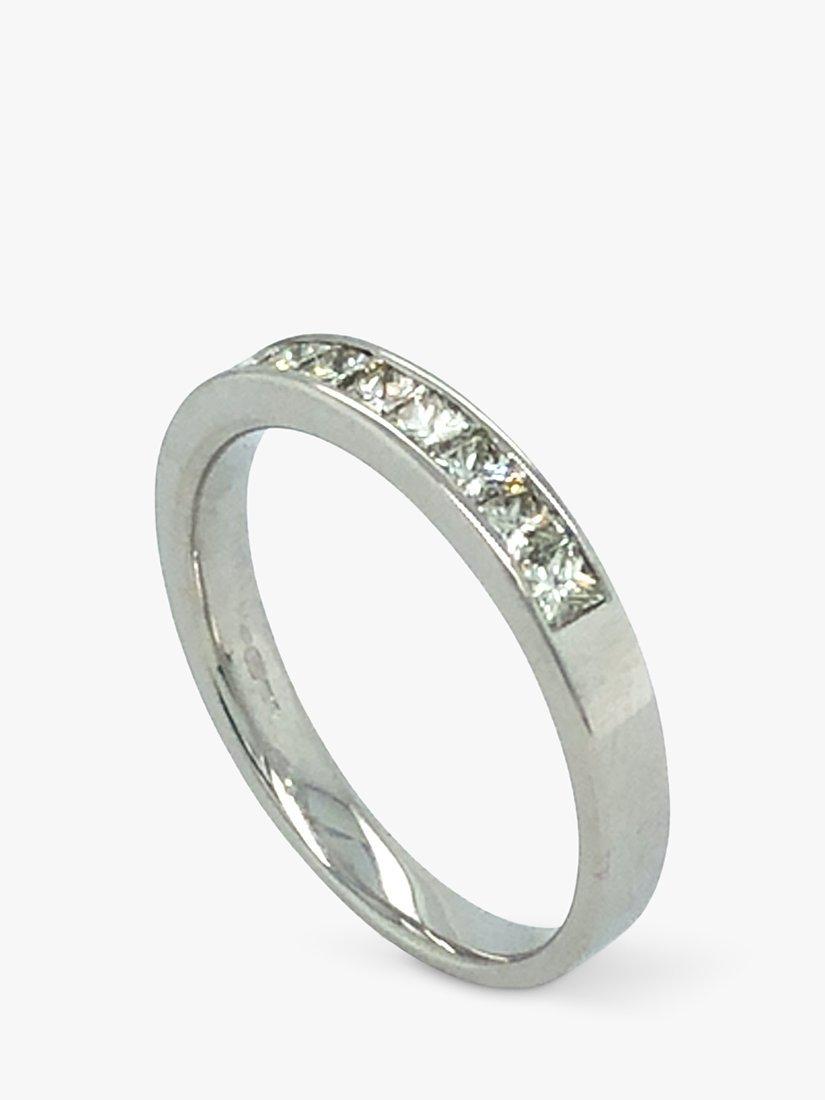 Vintage Fine Jewellery Pre-Loved 18ct White Gold Channel Set Diamond Half Eternity Ring