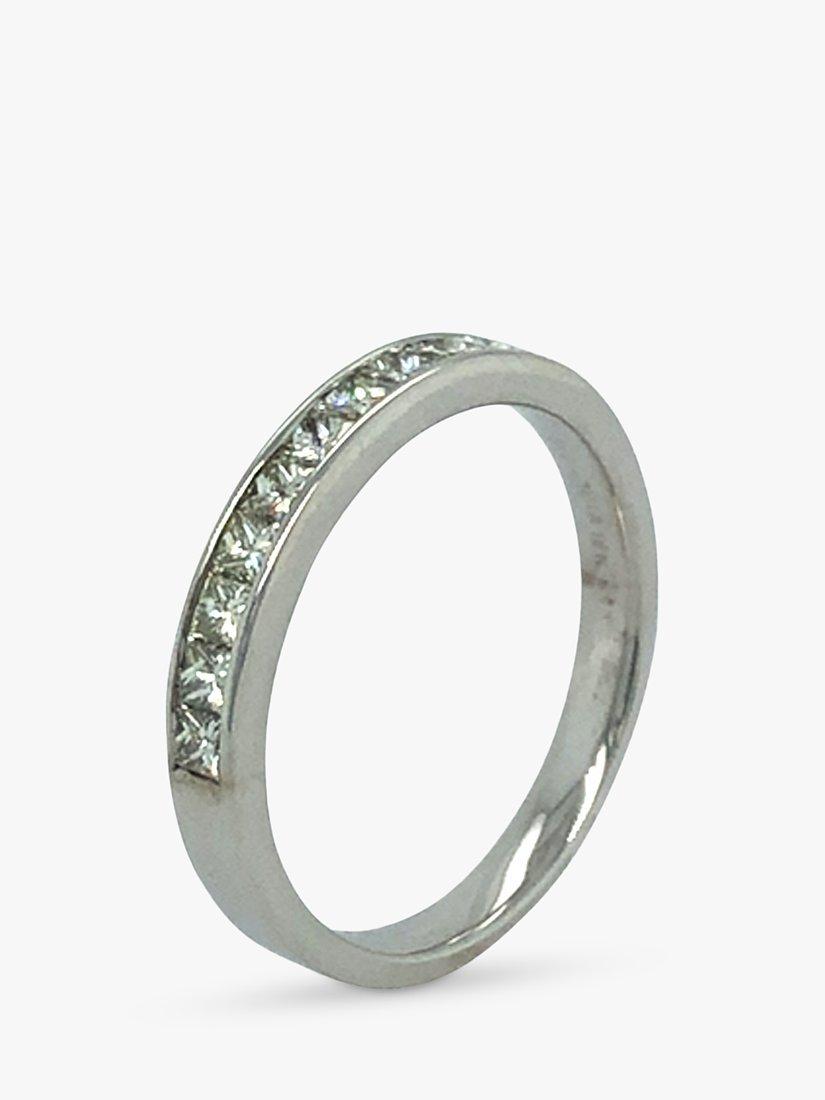 Vintage Fine Jewellery Pre-Loved 18ct White Gold Channel Set Diamond Half Eternity Ring