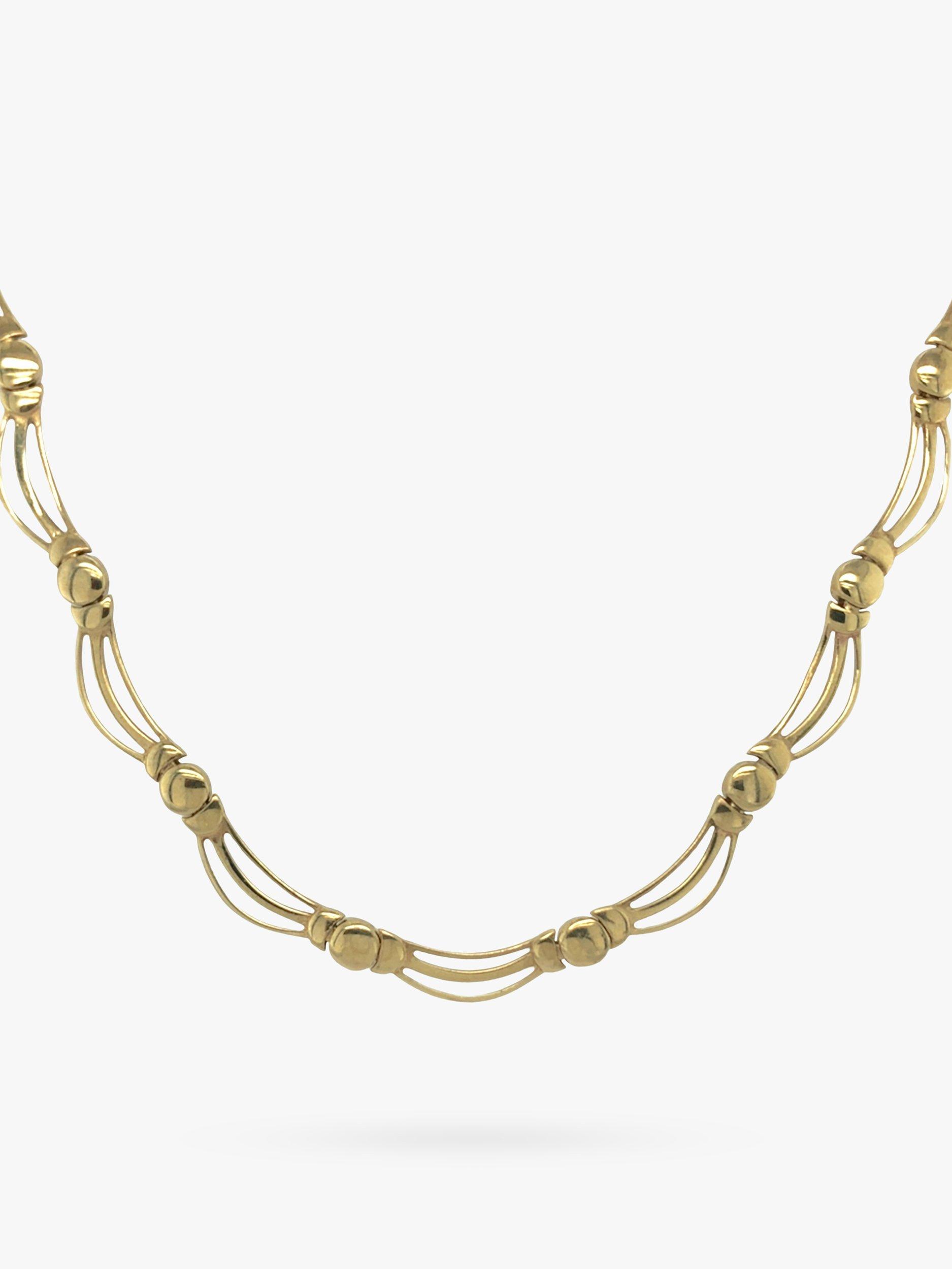 Vintage Fine Jewellery Pre-Loved 9ct Gold Curved Link Collar Necklace, Dated Circa 1980s