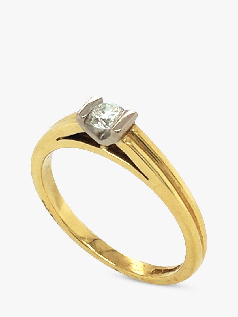 Vintage Fine Jewellery Pre-Loved 18ct  Yellow and White Gold Diamond Ring, Dated Circa 2000s