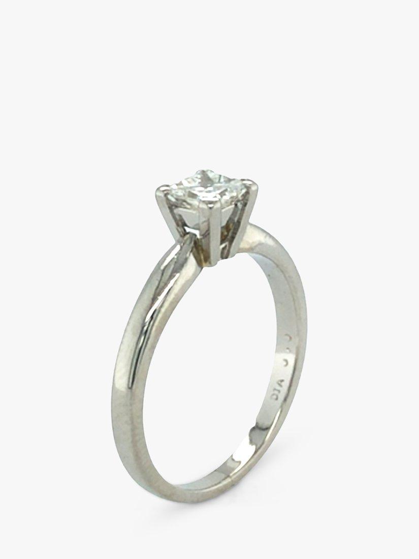 Vintage Fine Jewellery Pre-Loved Platinum Single Stone Princess Cut Diamond Ring