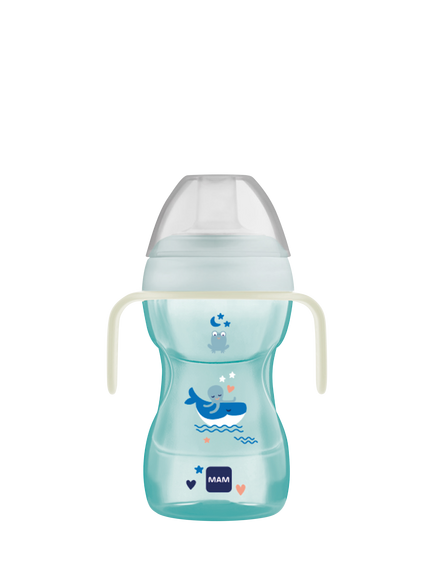 Mam Fun to Drink Cup & Glow Handles, 270ml, Blue