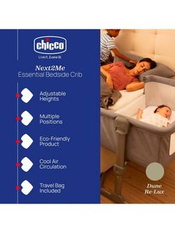 Chicco Next2Me Essential Bedside Crib - view 2, Dune Re-lux