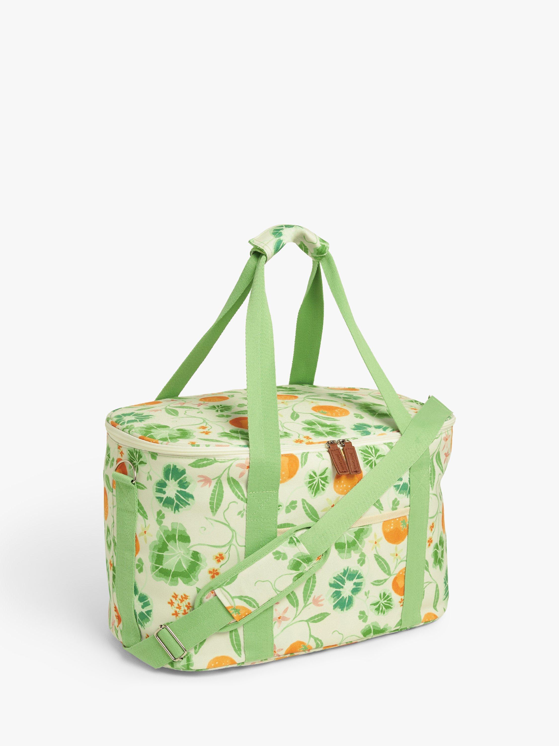 John Lewis Orangery Picnic Cooler Bag, 30L, Green/Orange