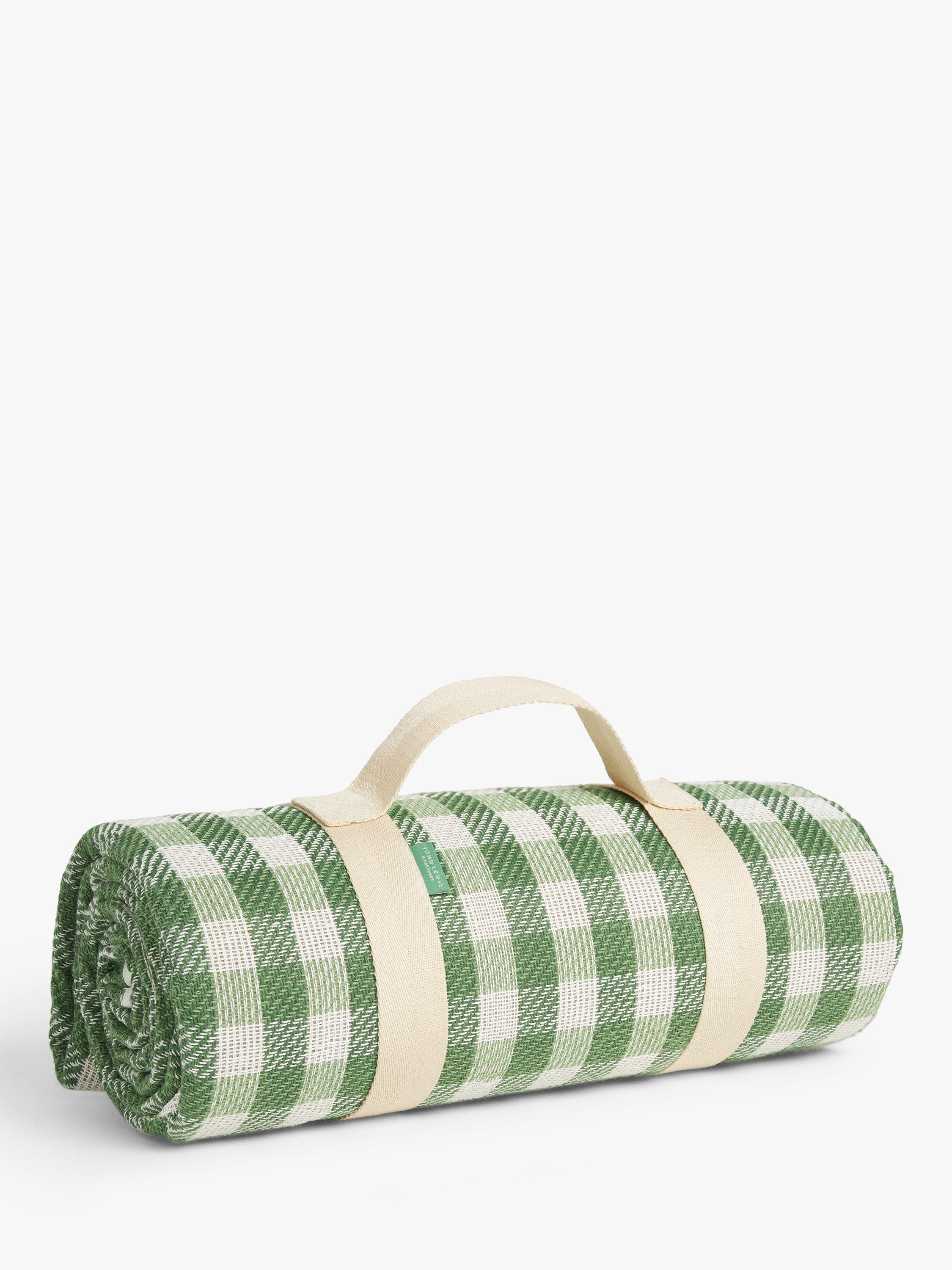 John Lewis Classic Check Extra Large Picnic Rug, Green/Cream