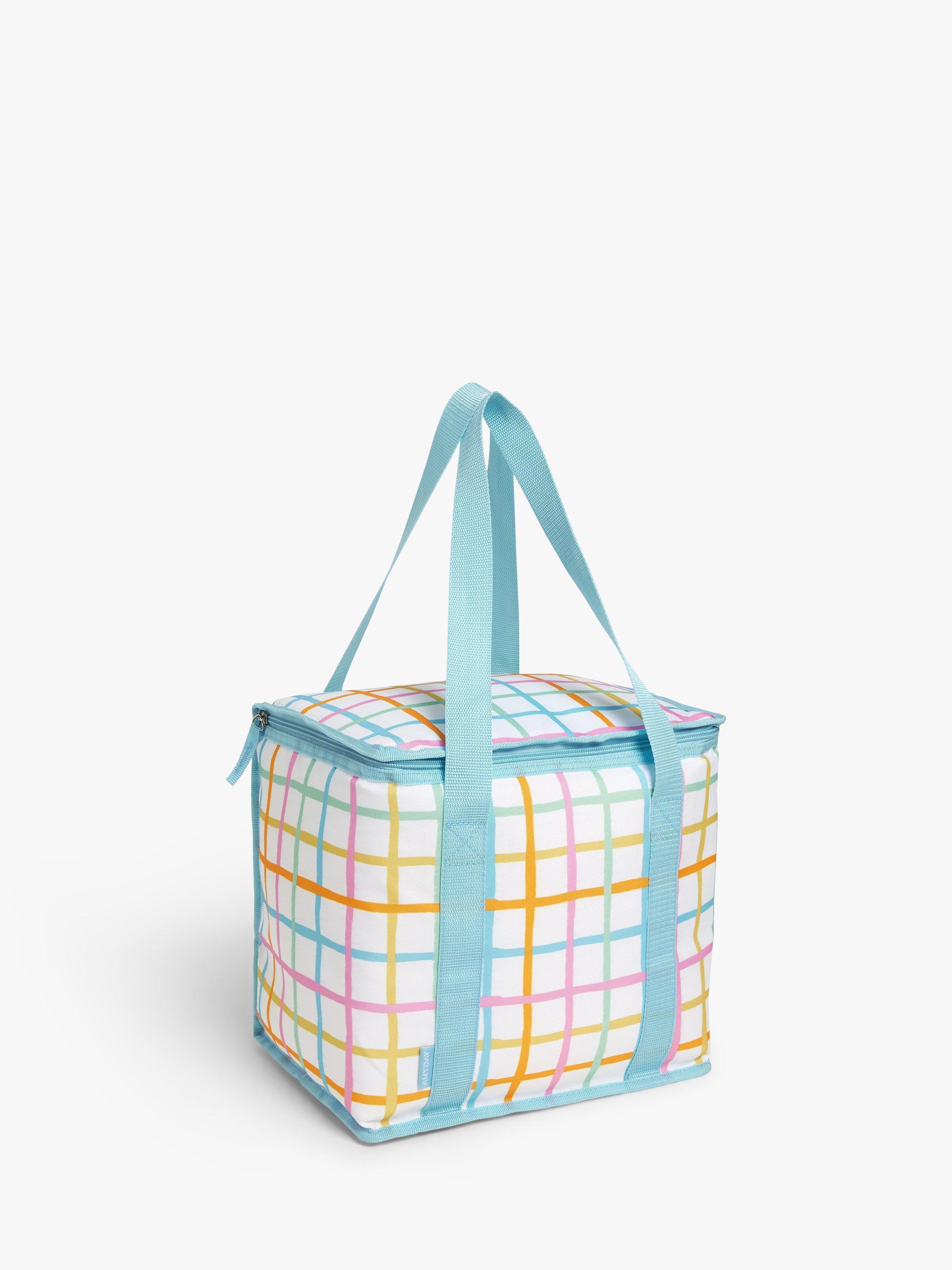John Lewis ANYDAY Grid Picnic Cooler Bag, 20L, Blue/Multi