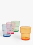 John Lewis ANYDAY Stackable Plastic Picnic Tumbler, Set of 4, 350ml, Multi