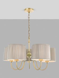 John Lewis Classic Curve 5 Arm Pendant Ceiling Light, Matte Antique Brass, Matte Antique Brass