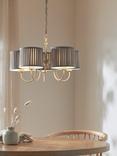 John Lewis Classic Curve 5 Arm Pendant Ceiling Light, Matte Antique Brass