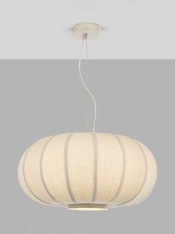 John Lewis Pumpkin Pendant Ceiling Light, Oatmeal/Grey, Oatmeal & Grey
