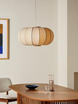 John Lewis Pumpkin Pendant Ceiling Light, Oatmeal/Grey - view 2, Oatmeal & Grey