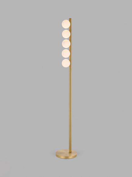 John Lewis Modern Chandelier Floor Lamp, Matte Warm Brass, Matte Warm Brass