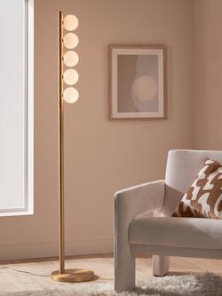 John Lewis Modern Chandelier Floor Lamp, Matte Warm Brass - view 2, Matte Warm Brass