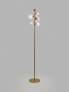 John Lewis Disco Floor Lamp, Warm Satin Brass