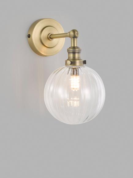 John Lewis Brasserie Wall Light, Matte Antique Brass