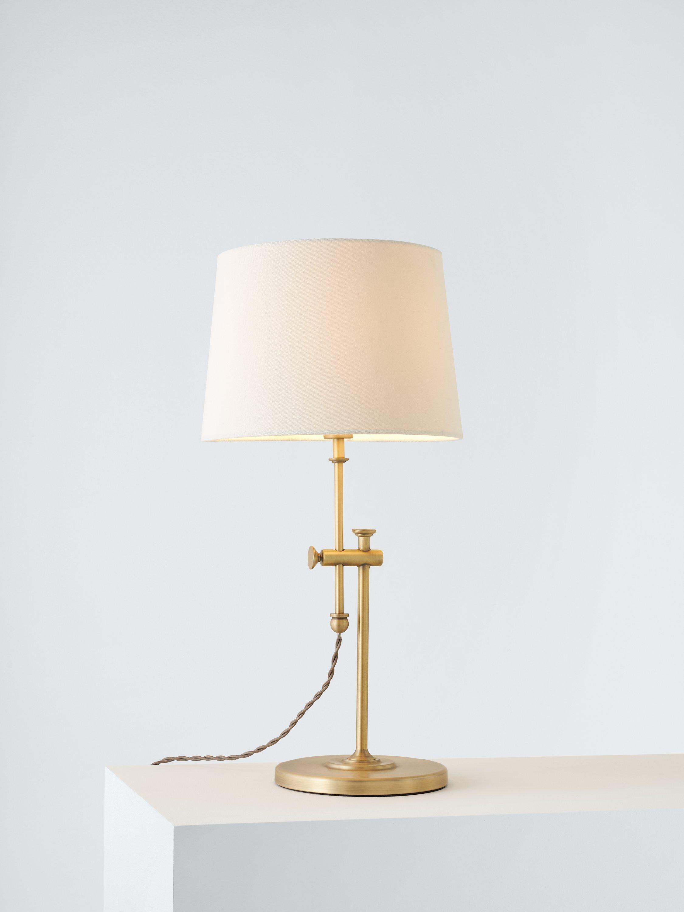 John Lewis Classic Tall Table Lamp, Matte Antique Brass