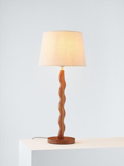 John Lewis Wiggle Table Lamp, Walnut