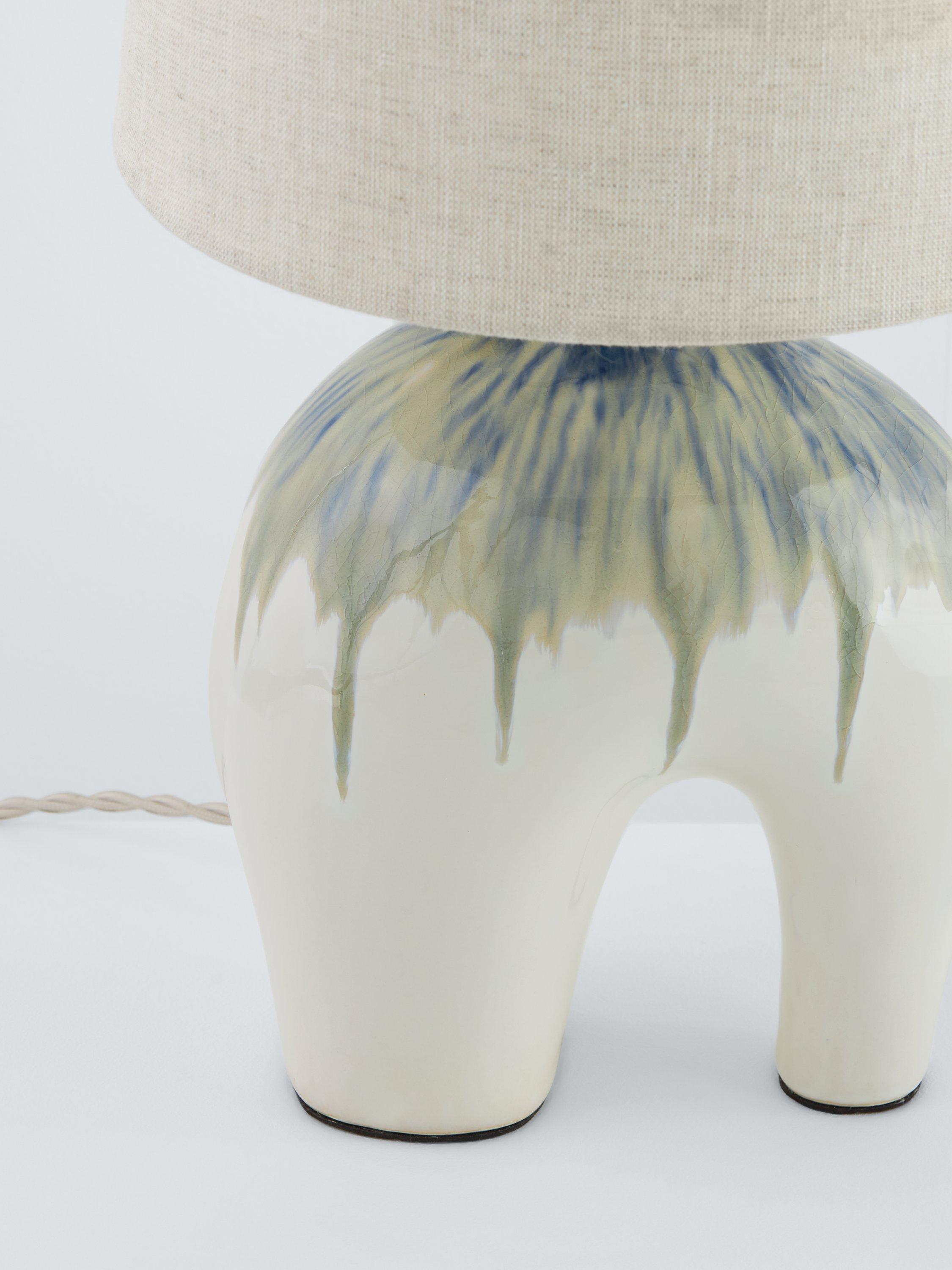John Lewis Baby Elephant Ceramic Table Lamp White Green