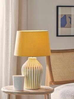 John Lewis Trevone Ceramic Table Lamp - view 2, Yellow