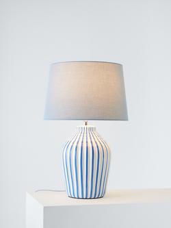 John Lewis Trevone Ceramic Table Lamp, Blue