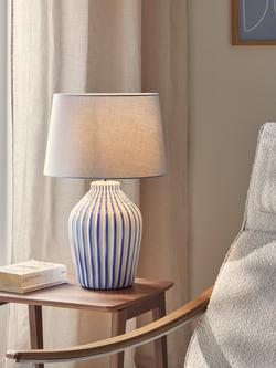 John Lewis Trevone Ceramic Table Lamp - view 2, Blue