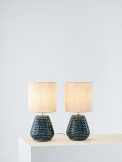 John Lewis Elwood Table Lamp, Set of 2, Teal