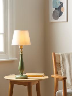John Lewis Crackle Ceramic Table Lamp Base - view 2, Myrtle Green