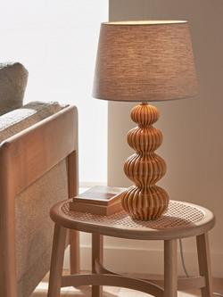 John Lewis Ribbed Ceramic Lamp Base - view 2, Mustard