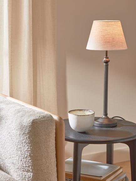 John Lewis Reeded Column Lamp Base - view 2, Black Brass