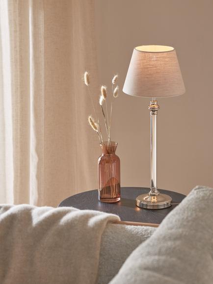 John Lewis Reeded Column Lamp Base - view 2, Polished Nickle