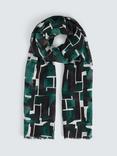 John Lewis Crafted Geo Print Scarf, Green/Multi