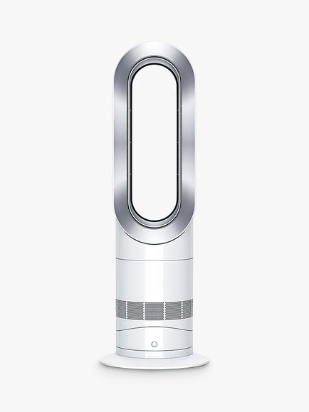 Dyson AM09 Hot + Cool™ Fan Heater, White/Silver, White/Silver