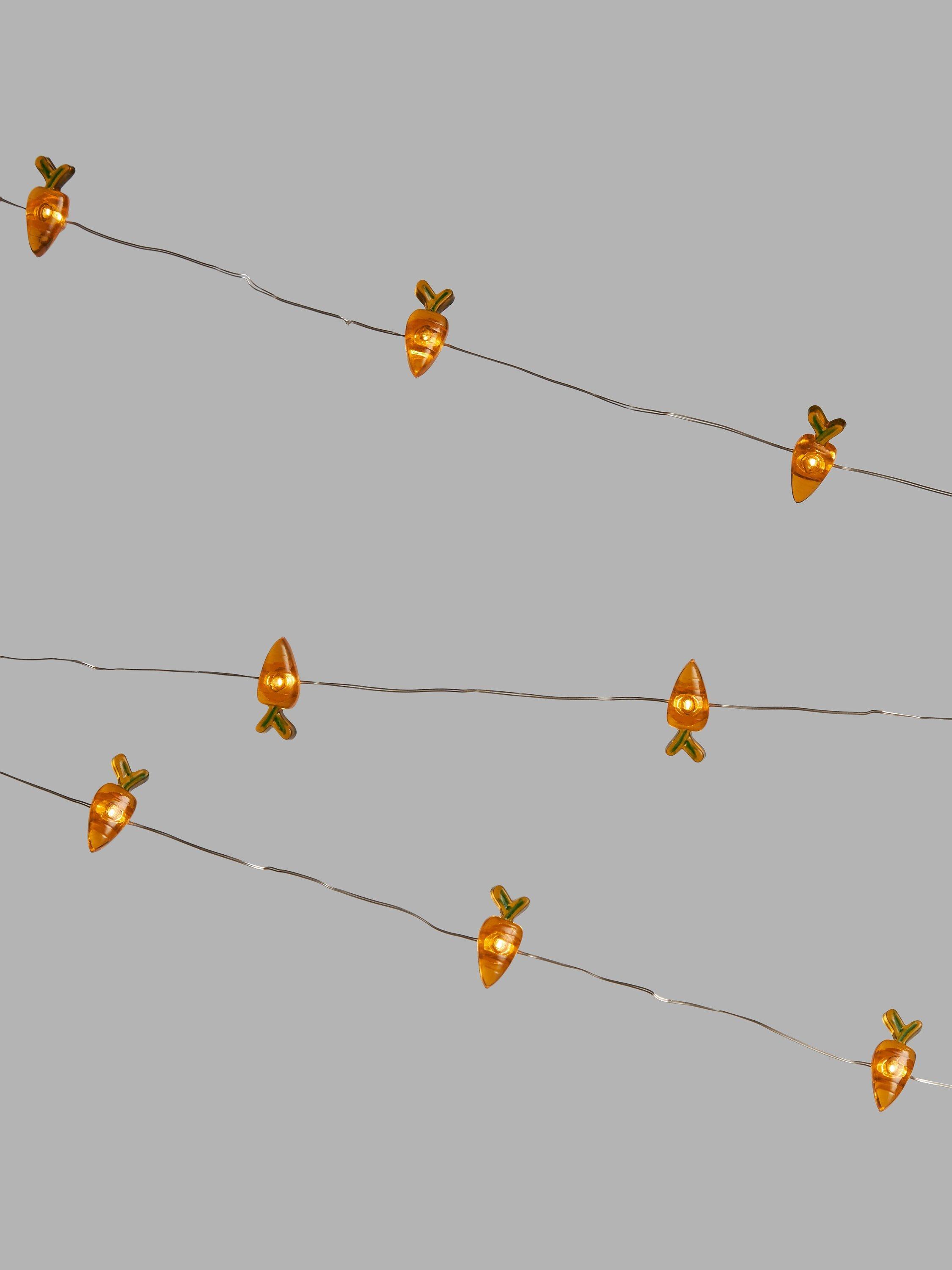 John Lewis Easter 20 Carrot LED Indoor String Lights, Orange