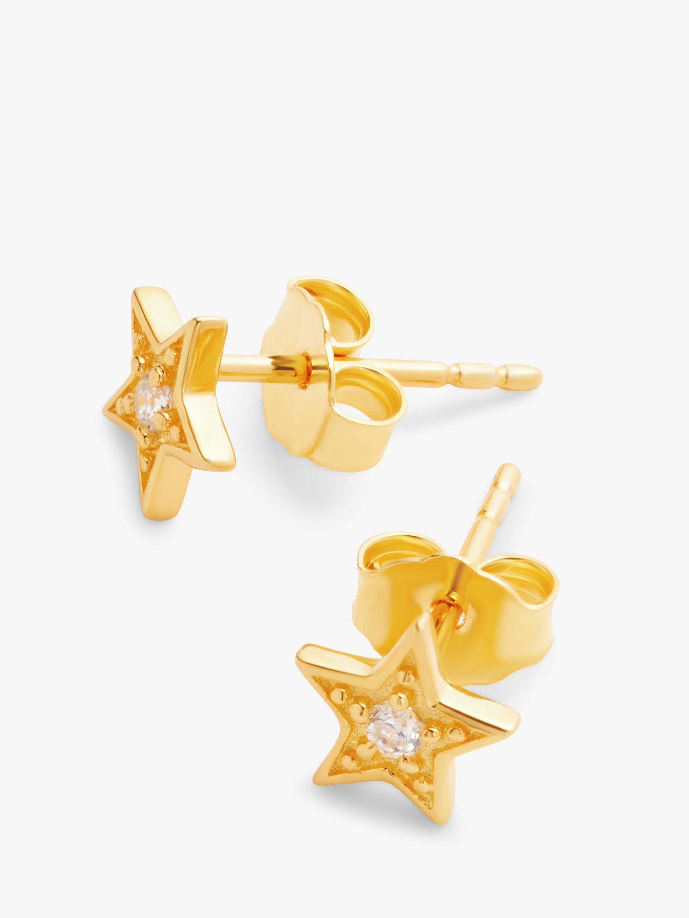 Product image 3 of 4, which shows John Lewis Earring Edit Star Stud Earrings, Gold
