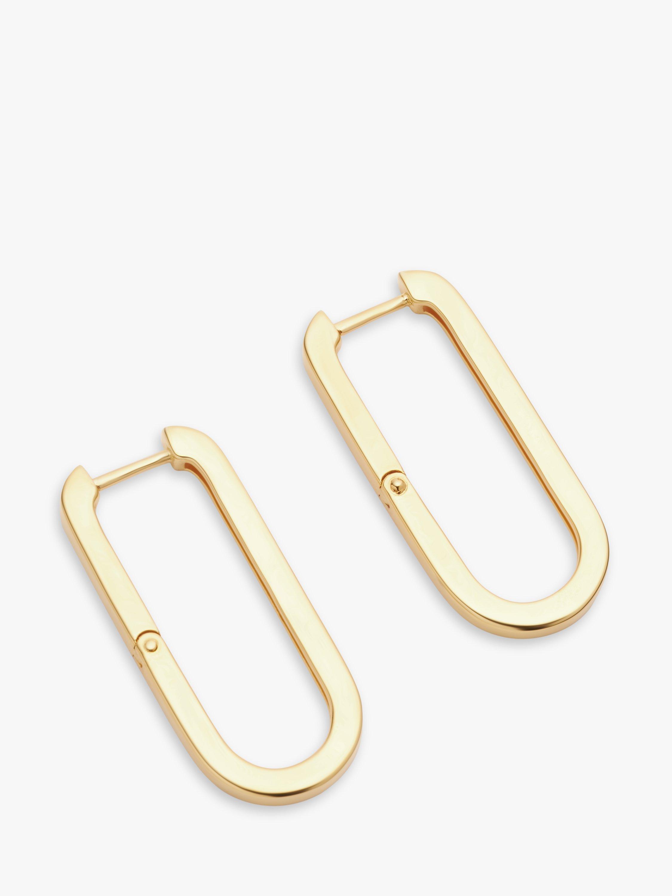 Product image 1 of 4, which shows John Lewis Earring Edit Oval Hoop Earrings, Gold