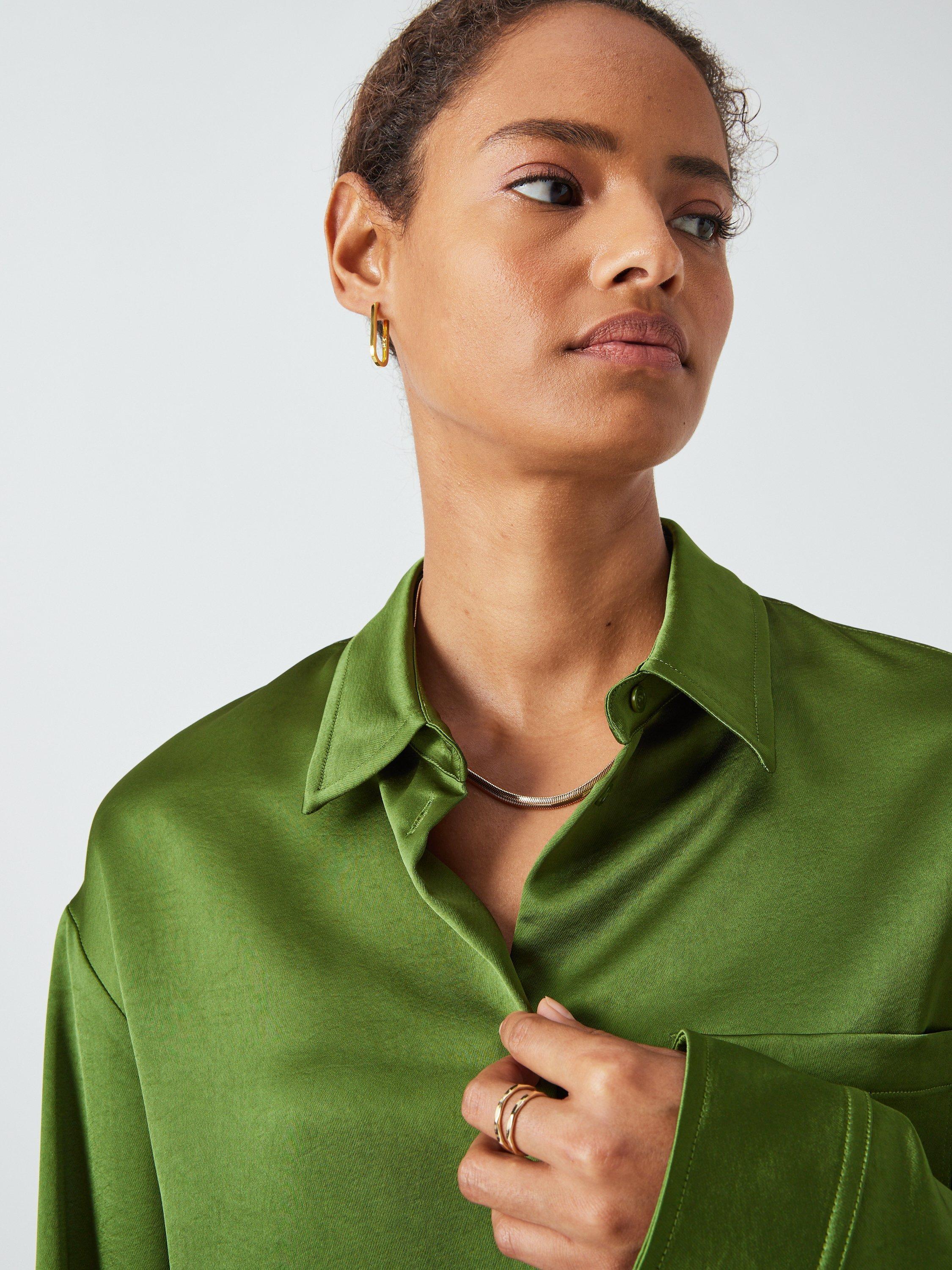 Product image 2 of 4, which shows John Lewis Earring Edit Oval Hoop Earrings, Gold