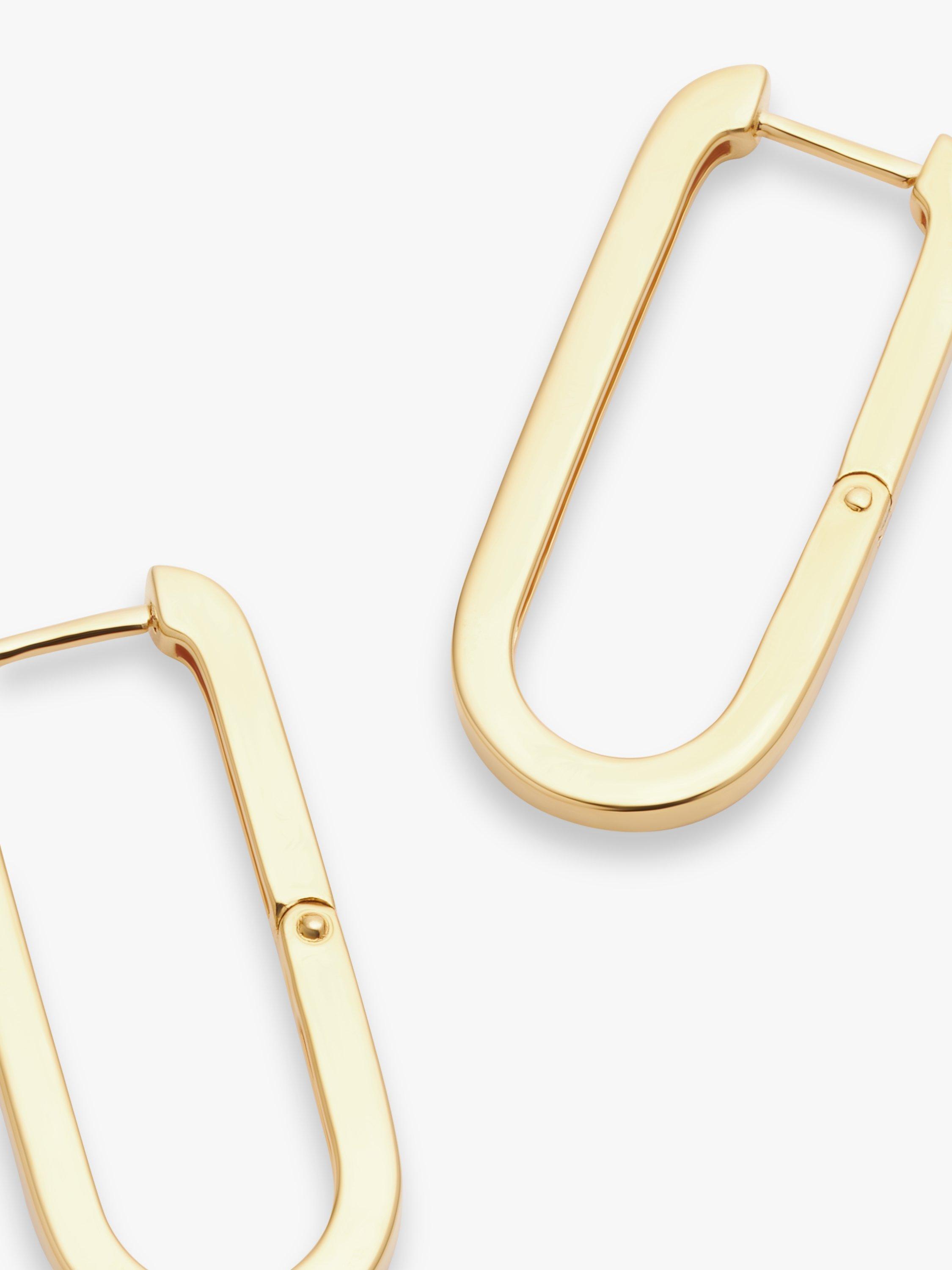 Product image 3 of 4, which shows John Lewis Earring Edit Oval Hoop Earrings, Gold