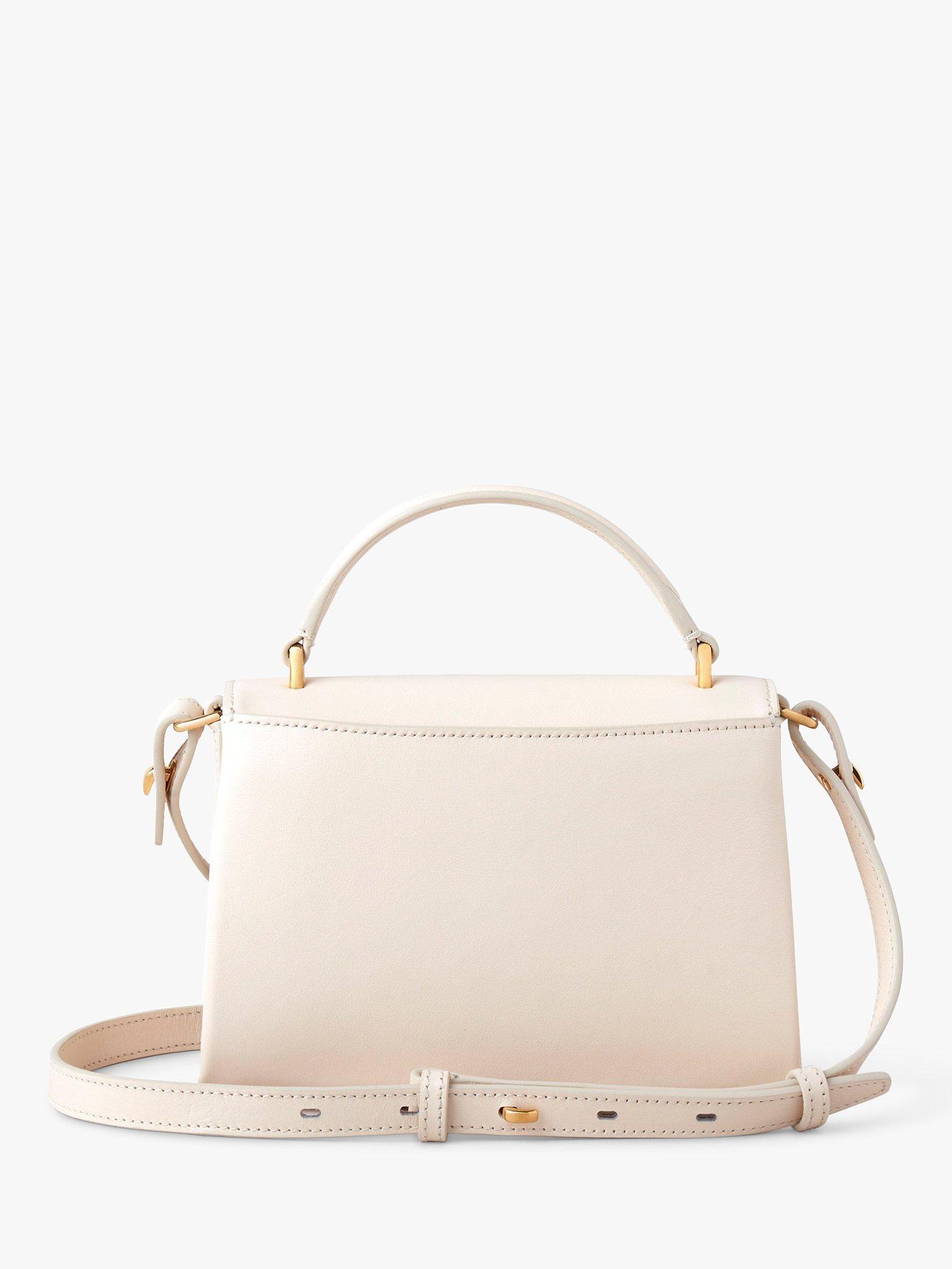 Product image 2 of 7, which shows Mulberry Small Lana Gloss Leather Top Handle Bag, Eggshell