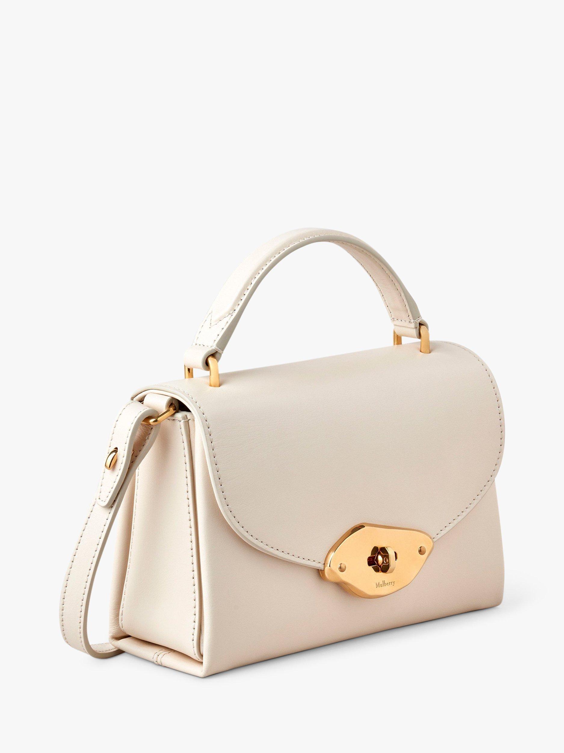 Product image 3 of 7, which shows Mulberry Small Lana Gloss Leather Top Handle Bag, Eggshell
