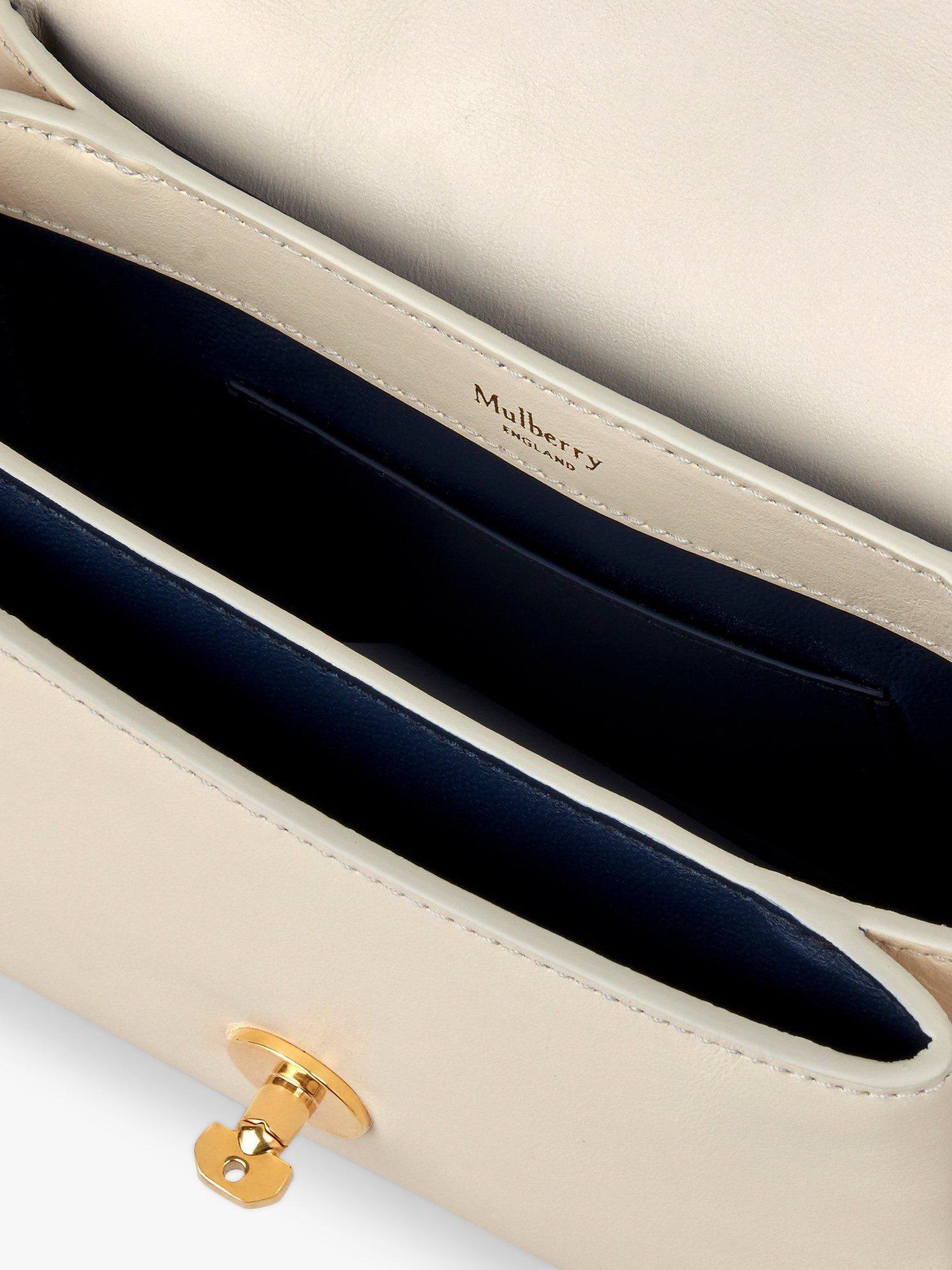 Product image 4 of 7, which shows Mulberry Small Lana Gloss Leather Top Handle Bag, Eggshell