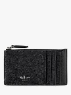 Mulberry Small Classic Grain Leather Continental Zipped Long Card Holder, Black