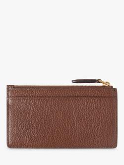 Mulberry Small Classic Grain Leather Continental Zipped Long Card Holder - view 2, Oak