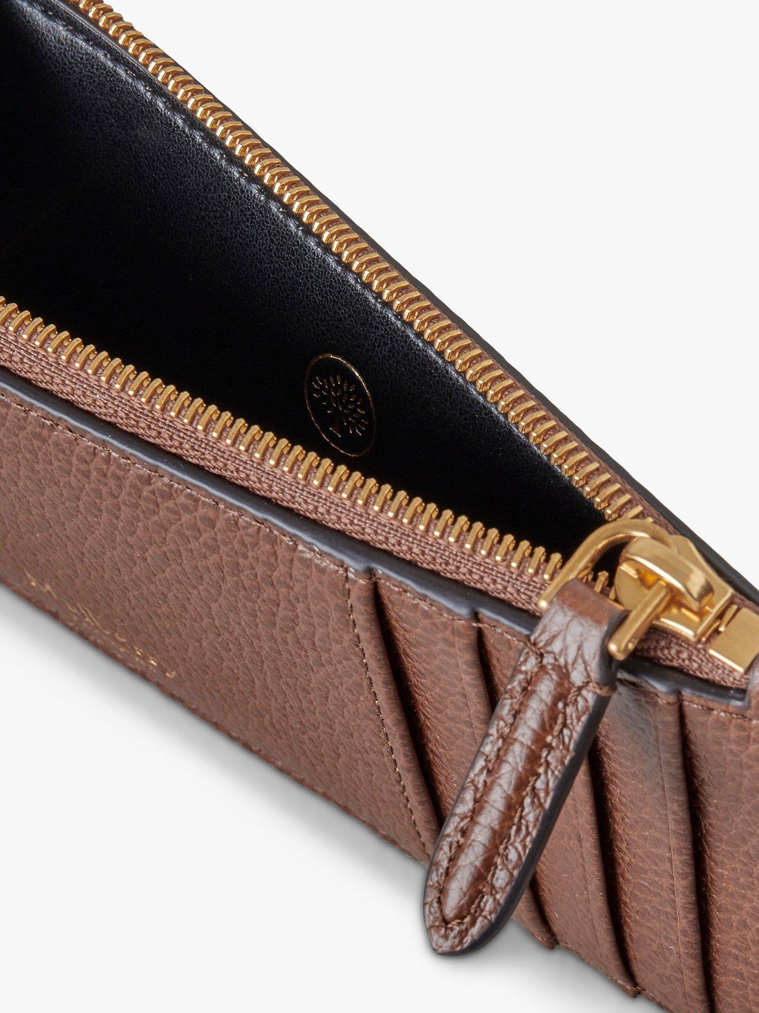 Product image 3 of 3, which shows Mulberry Small Classic Grain Leather Continental Zipped Long Card Holder, Oak