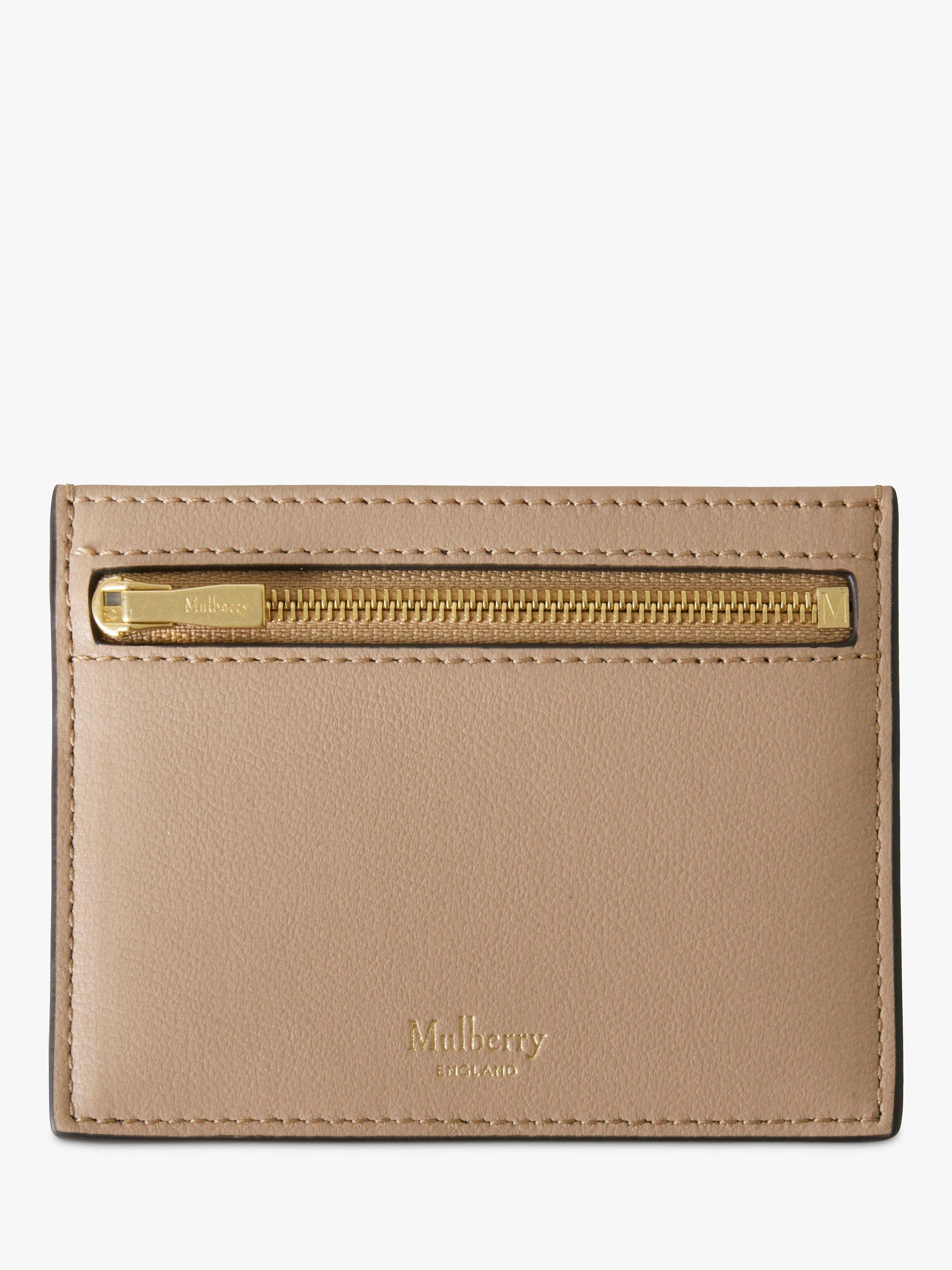 Mulberry Micro Classic Grain Leather Zipped Credit Card Slip, Maple