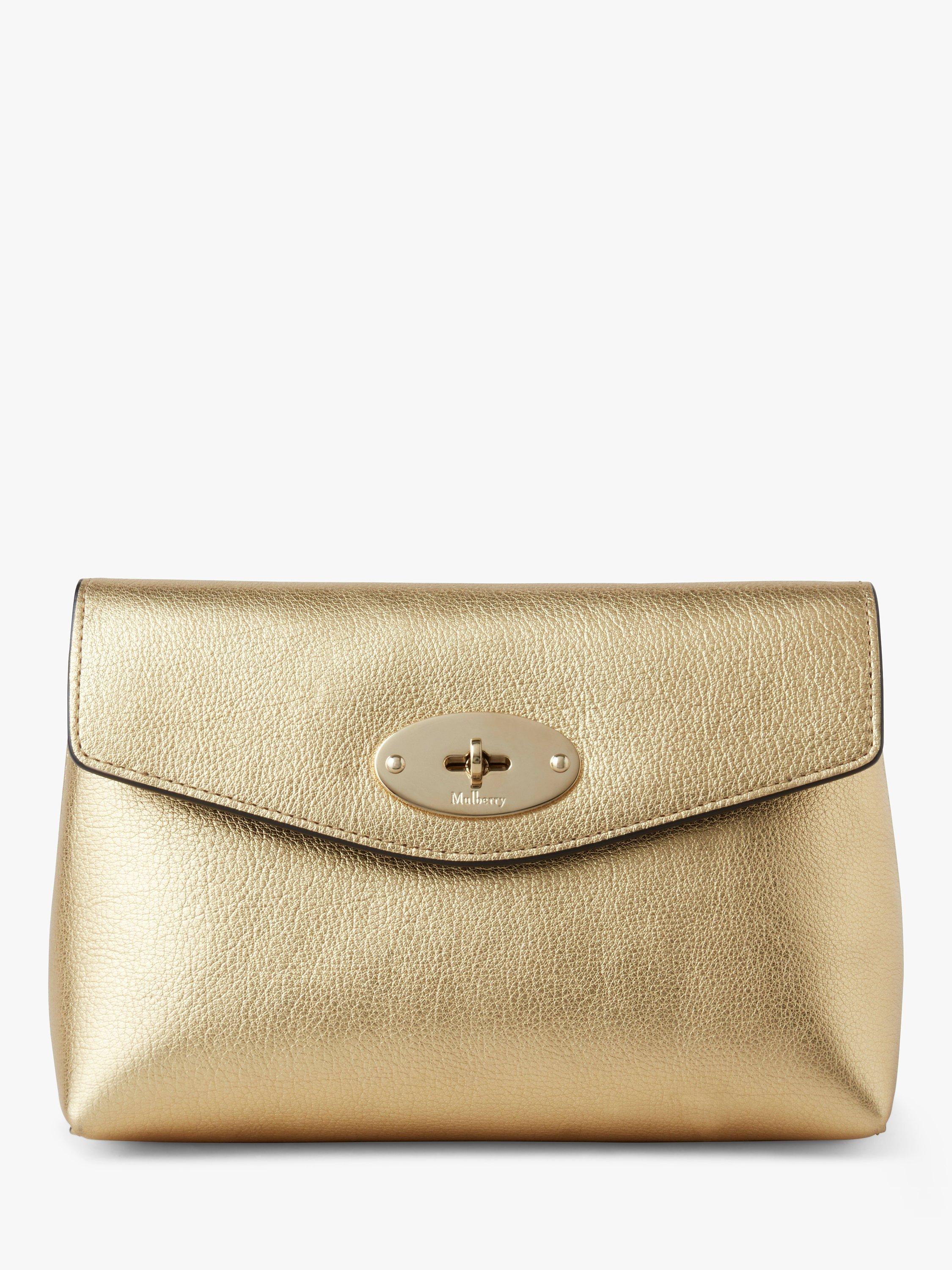 Mulberry Darley Cosmetic Pouch, Soft Gold Foil